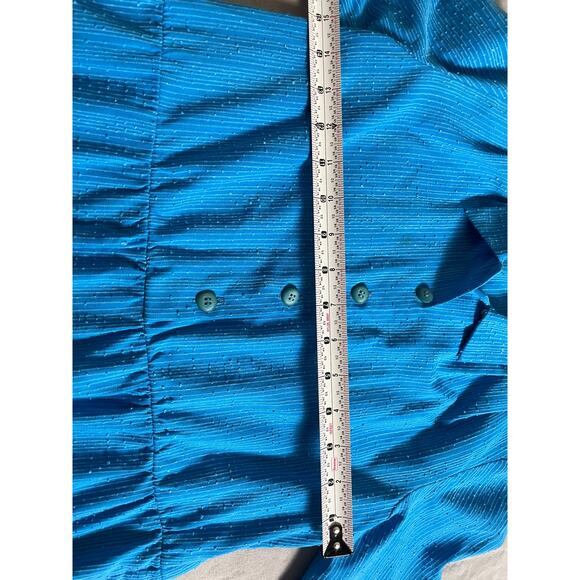 Vtg. 1960s Blue Cotton Dress - Picture 6 of 8